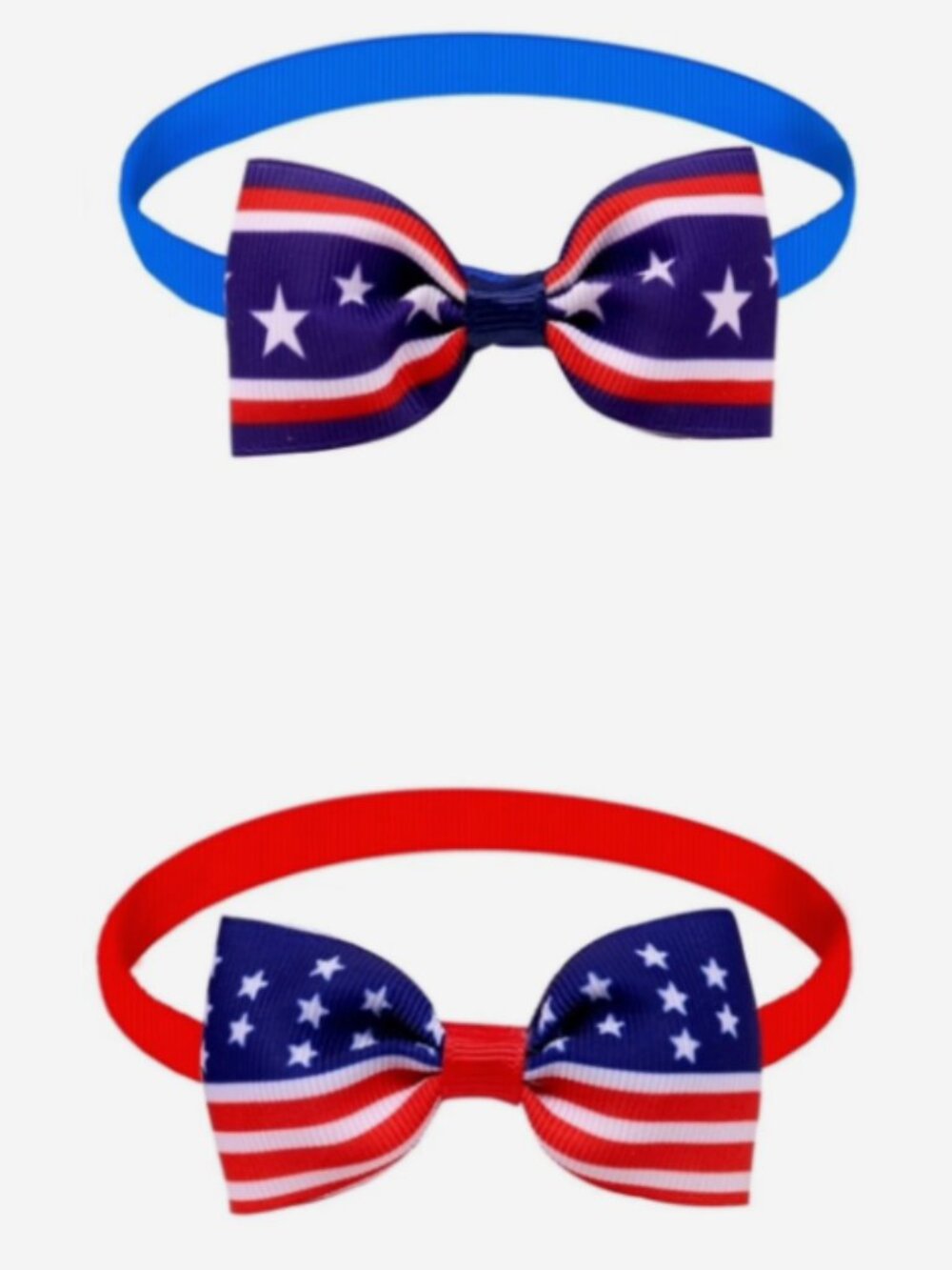 USA Patriotic 4th Of July Pet Bowtie Set Star Stripes Adjustable Dog Cat S/M NEW